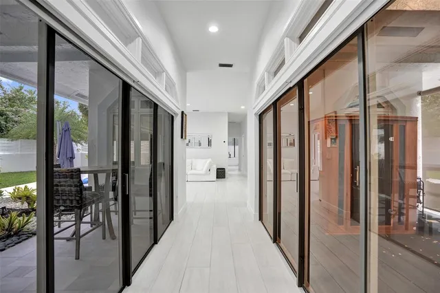 a workspace with furniture and a window