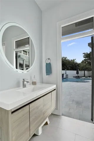 an aerial view of a house with yard