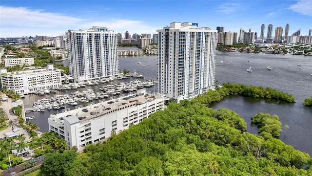 a view of a city with ocean view