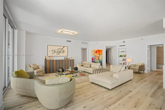 a living room with furniture and a couch