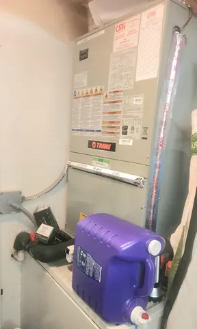 a view of a couch in a room