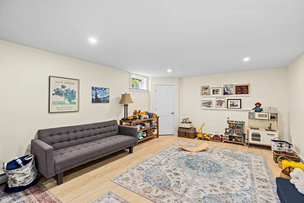 a living room with furniture
