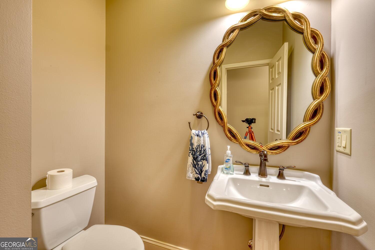 178 Barnwood Road Blairsville, GA 30512 - Photo 42 of 66 a bathroom with a sink and mirror with toilet