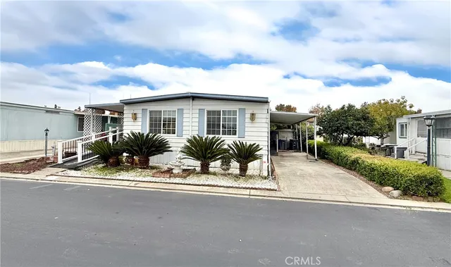 a view of a house with a patio