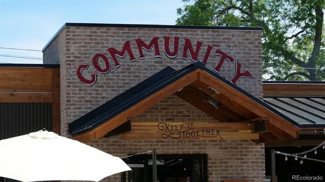 a view of street with sitting area