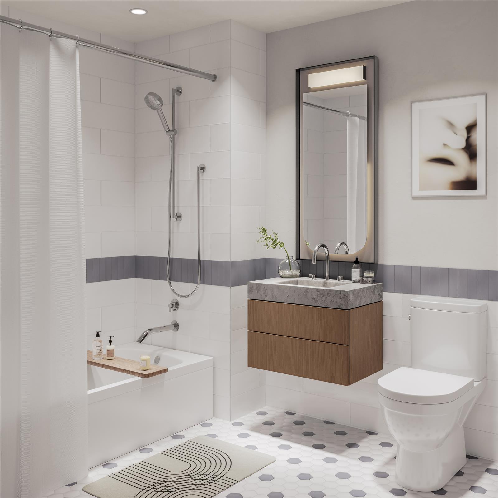 55 Suffolk Street, Unit 512 Manhattan, NY 10002 - Photo 4 of 23 a bathroom with a sink toilet and shower