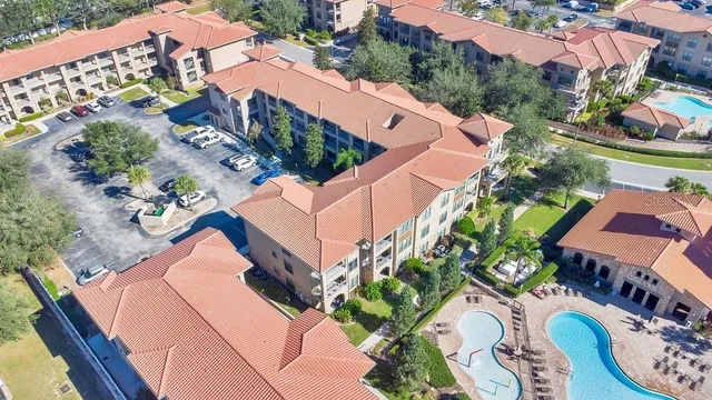 an aerial view of a house