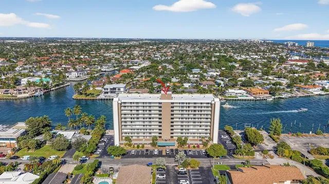 an aerial view of a ocean beach