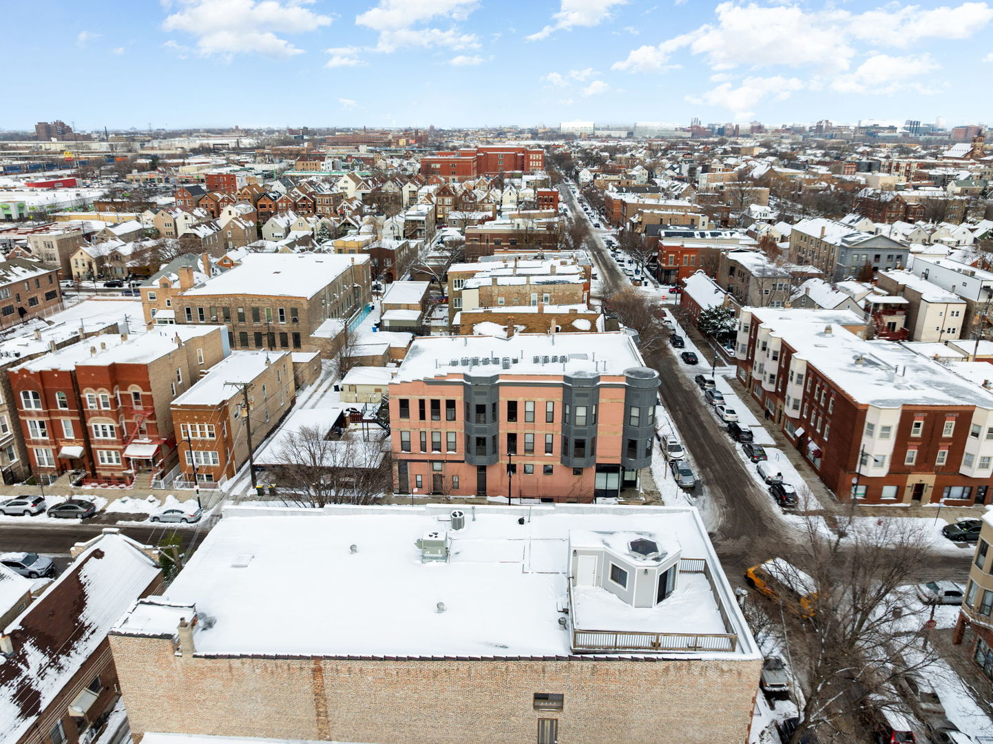 2354 South Oakley Avenue, Unit B2 Chicago, IL 60608 - Photo 24 of 25 an aerial view of residential houses with city view