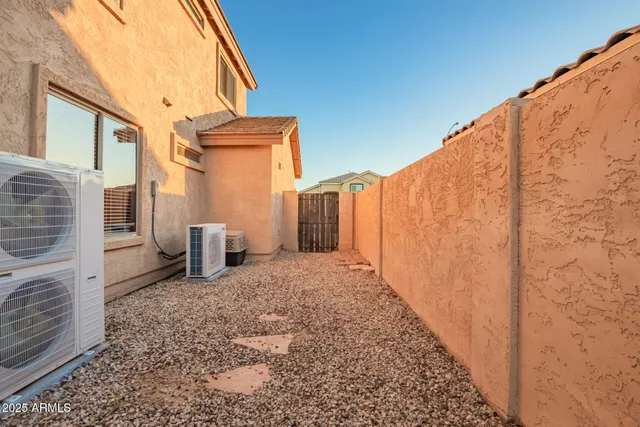 a view of a back yard with porch