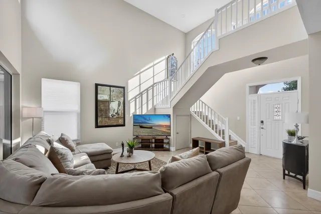a living room with furniture
