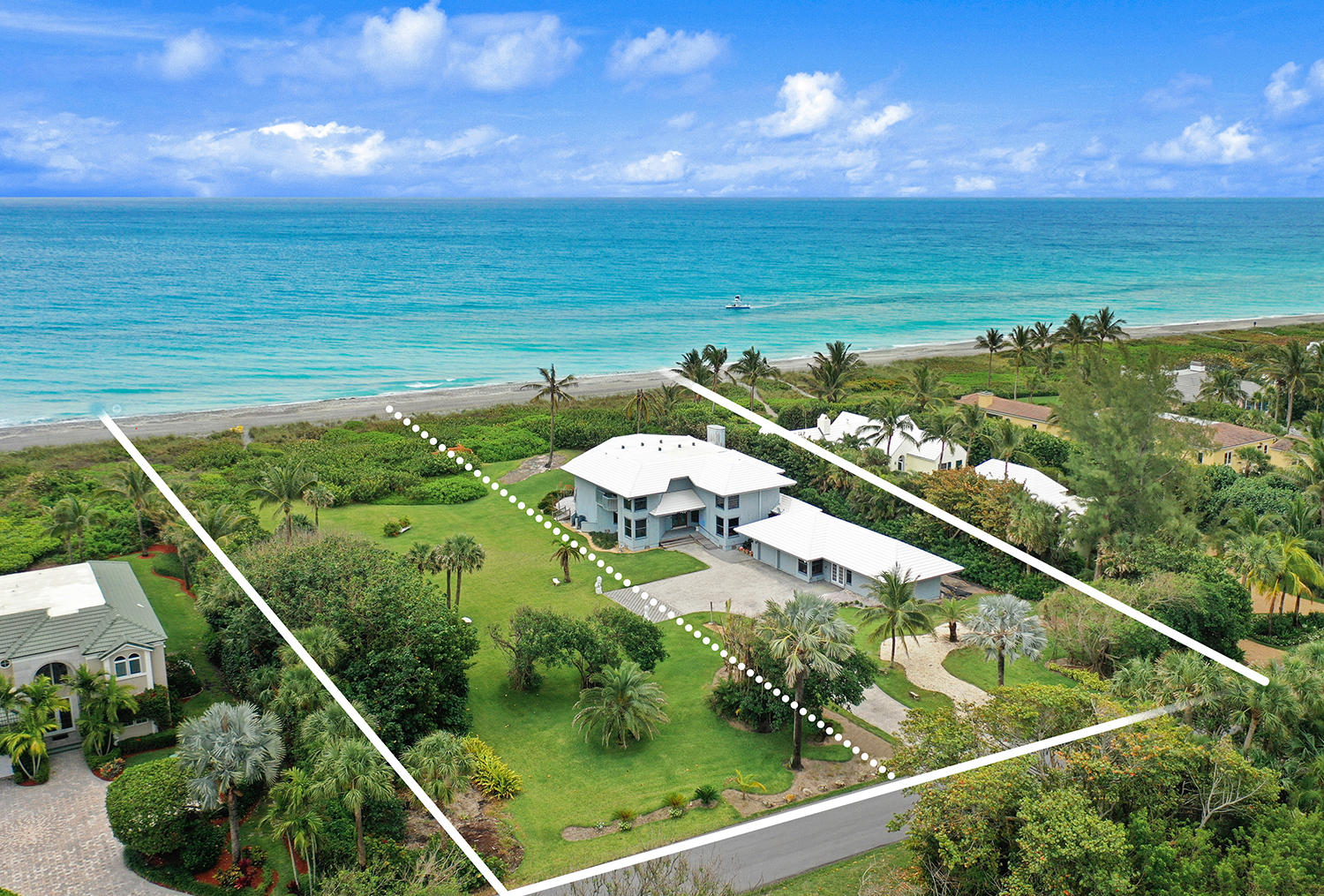 45 North Beach Road Hobe Sound, FL 33455 - Photo 2 of 38 AERIAL TO E LINES & lot