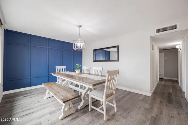 a view of a dining room and livingroom view
