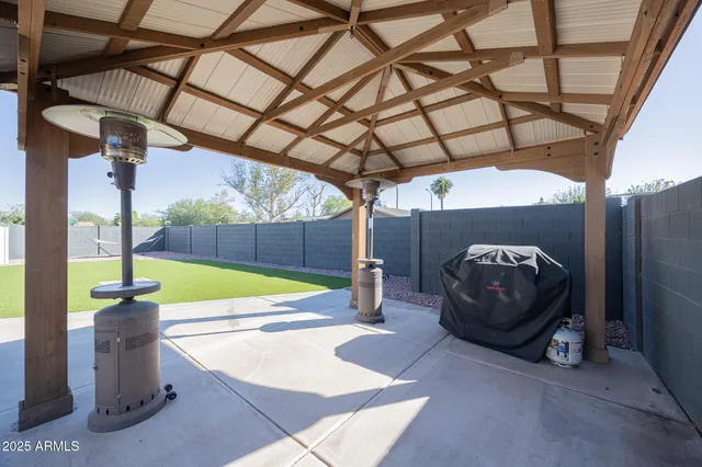 a view of a porch with furniture