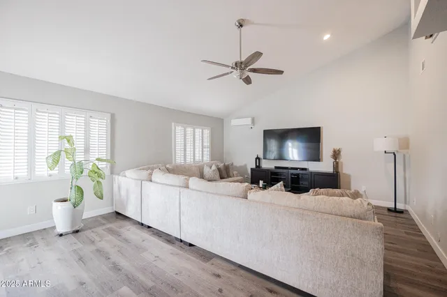 a living room with furniture