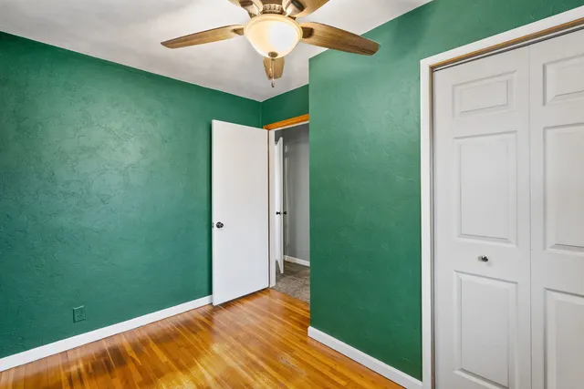 a view of an entryway with a fan