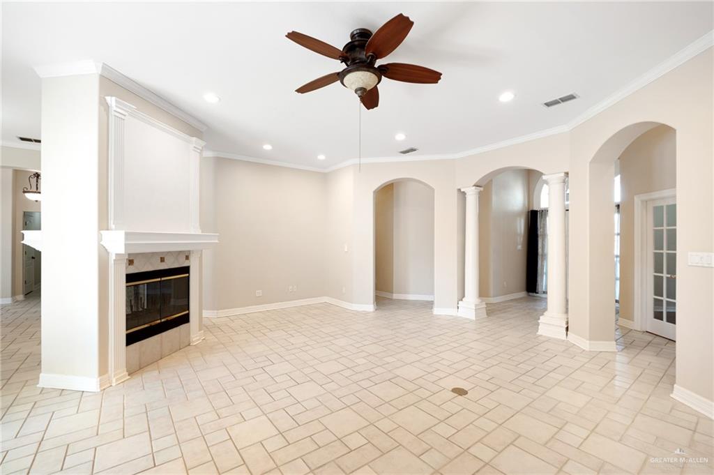 3814 B Shea Weslaco, TX 78596 - Photo 3 of 43 a view of an empty room with a fireplace