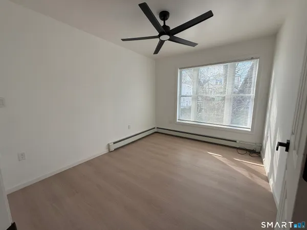 an empty room with a window