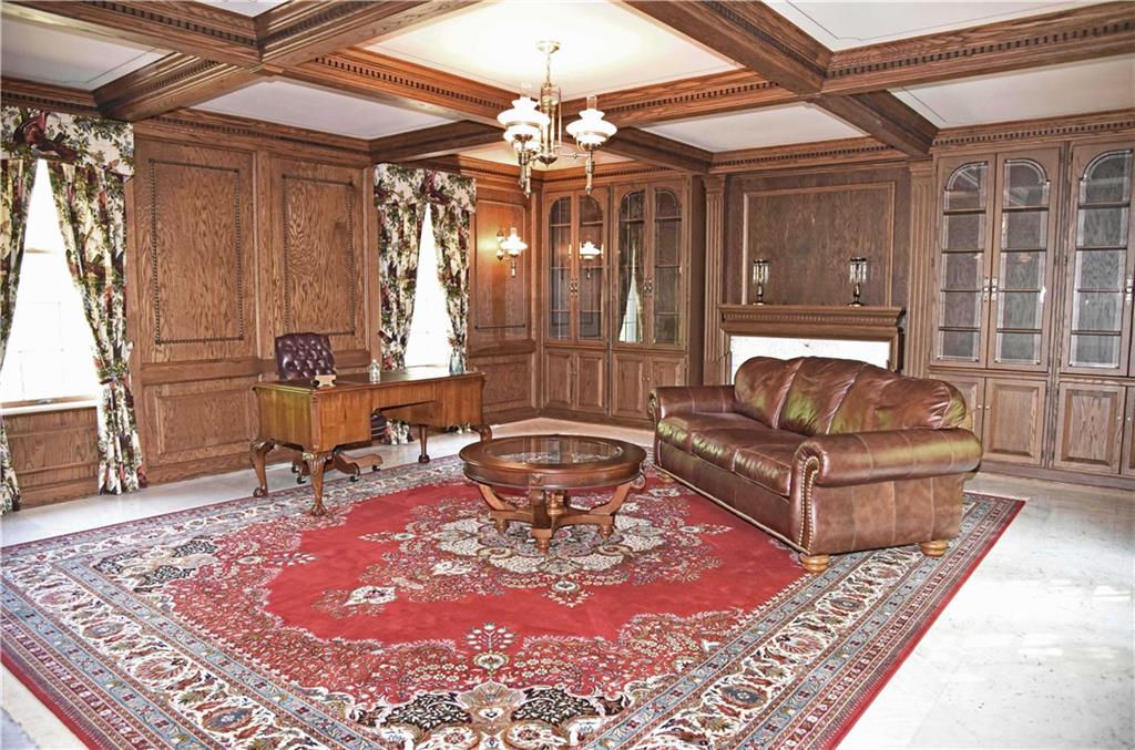 320 McCullough Road Sharpsville, PA 16150 - Photo 12 of 25 beamed ceiling with fireplace