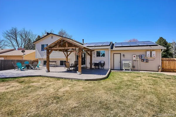 a view of a house with swimming pool and a yard