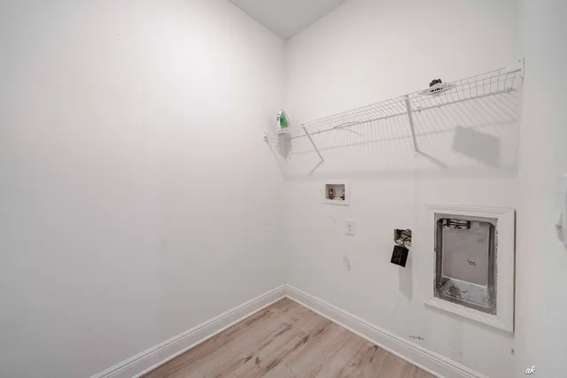 a view of small space with racks on the wall