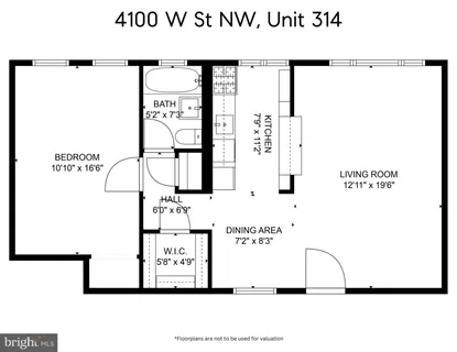 $249,000 | 4100 W Street Northwest, Unit 314, Washington, DC 20007
