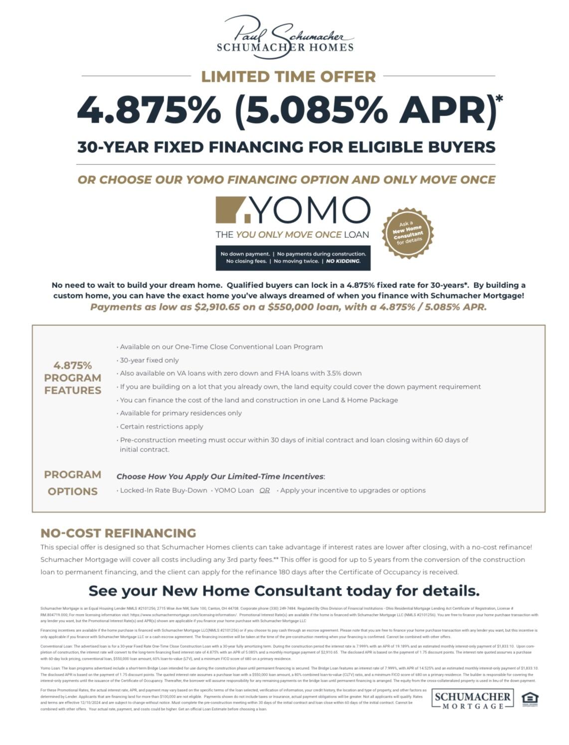 Financing Offer Schumacher Homes