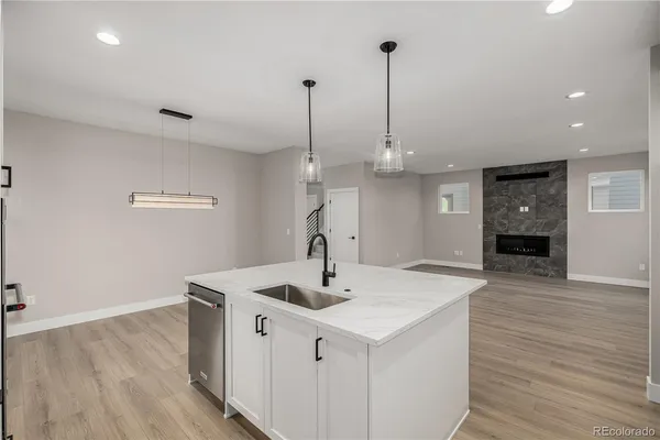 a view of center island in the kitchen