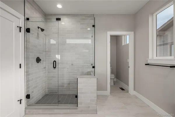 a bathroom with a shower