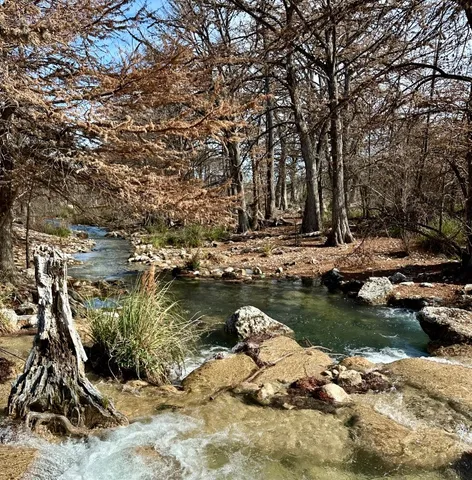 a view of a lake with houses