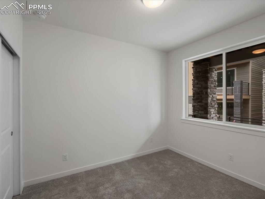 10768 Lewanee Point Colorado Springs, CO 80908 - Photo 28 of 32 Unfurnished bedroom featuring carpet floors and a closet