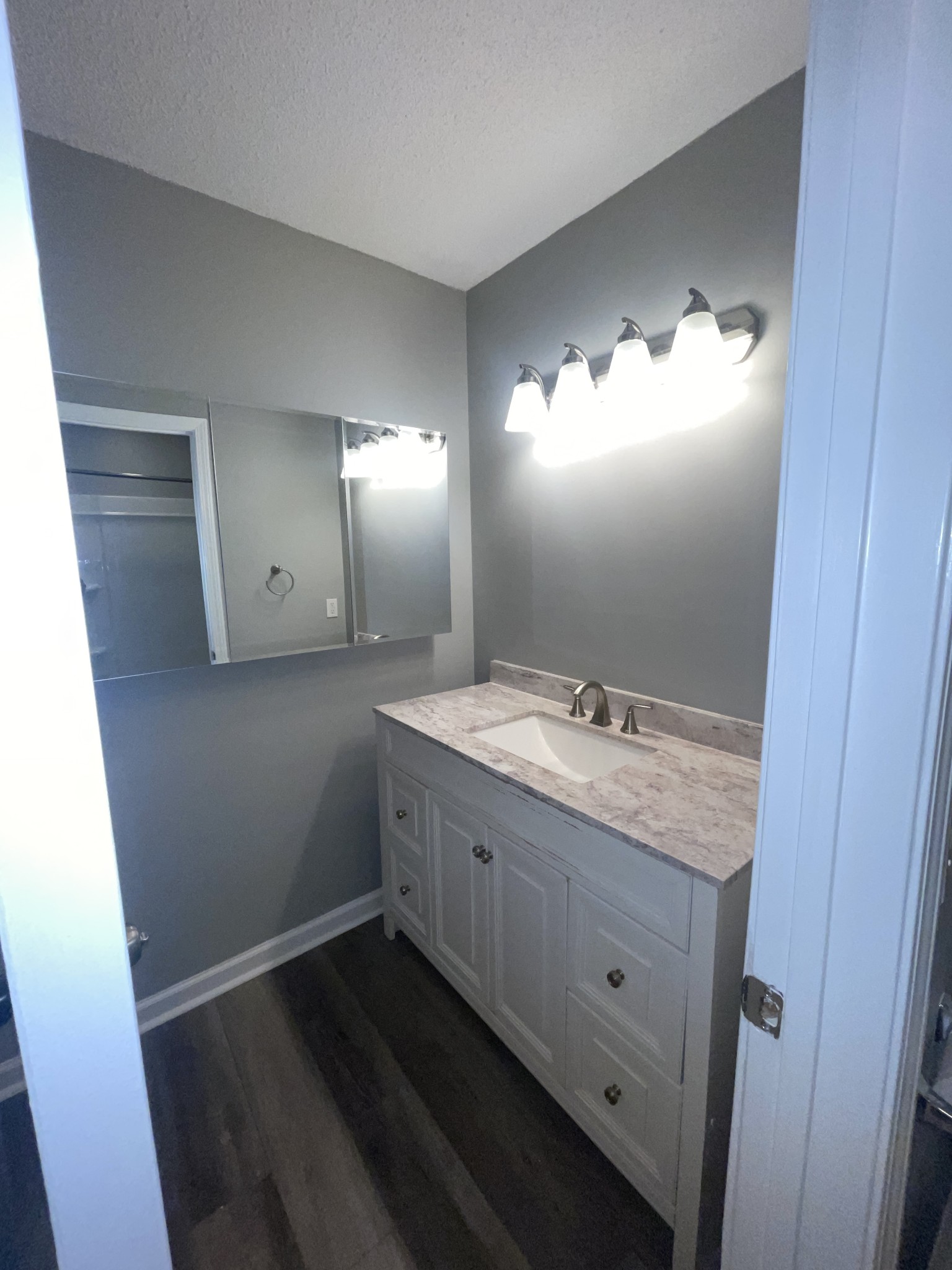500 Paragon Mills Road, Unit N7 Nashville, TN 37211 - Photo 19 of 21 a bathroom with a double vanity sink and a mirror