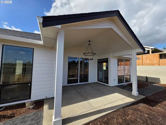 a view of a house with a patio