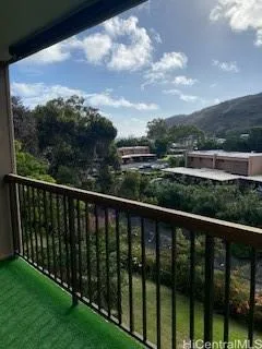 a view of a balcony with outdoor space