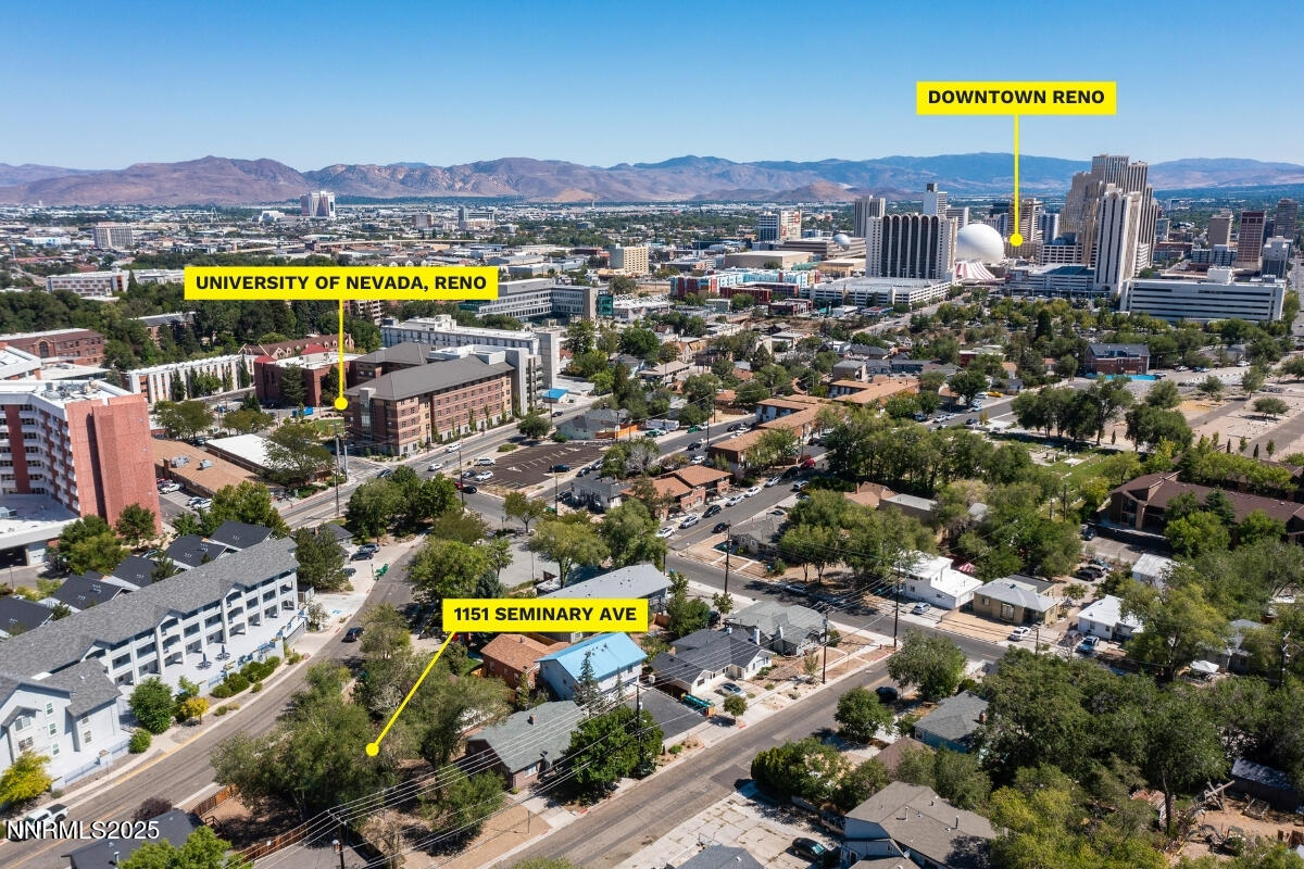 1151 Seminary Avenue Reno, NV 89503 - Photo 6 of 12 an aerial view of residential houses and swimming pool