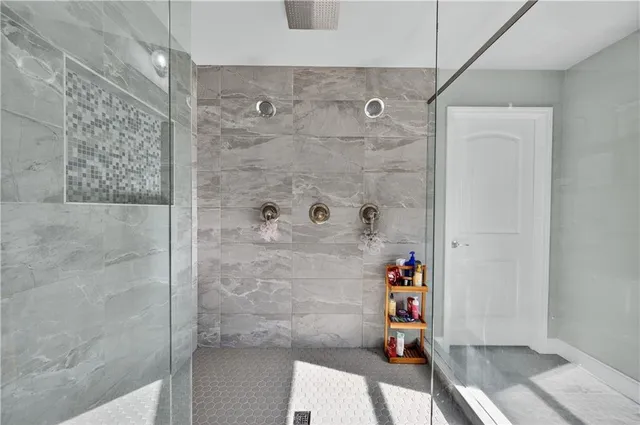 a bathroom with a shower