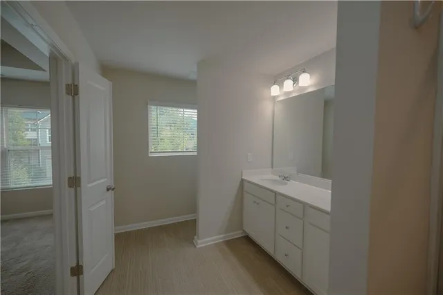 a view of small space with racks on the wall