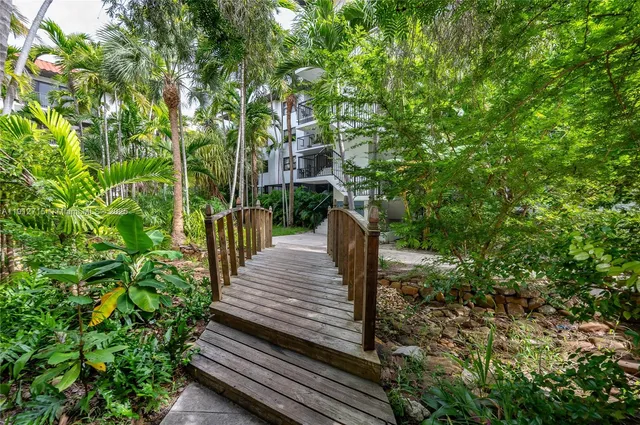 a view of a garden with plants