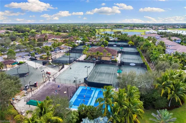 an aerial view of a houses with outdoor space