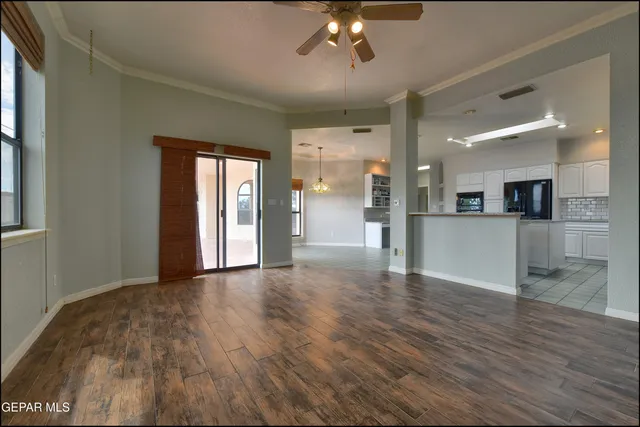 an empty room with a window