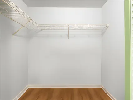 a view of small space with racks on the wall