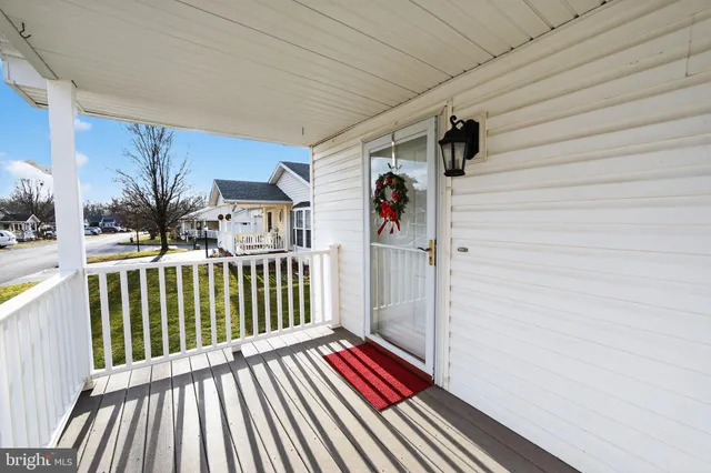 a view of wooden balcony