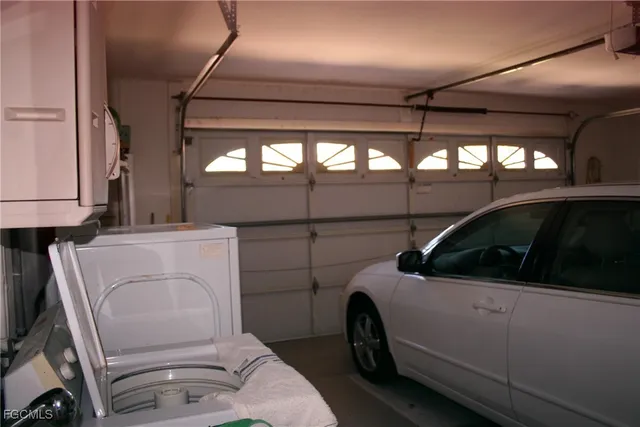 a view of a car in garage