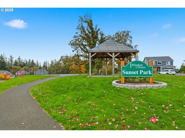 a view of a garden from a bench