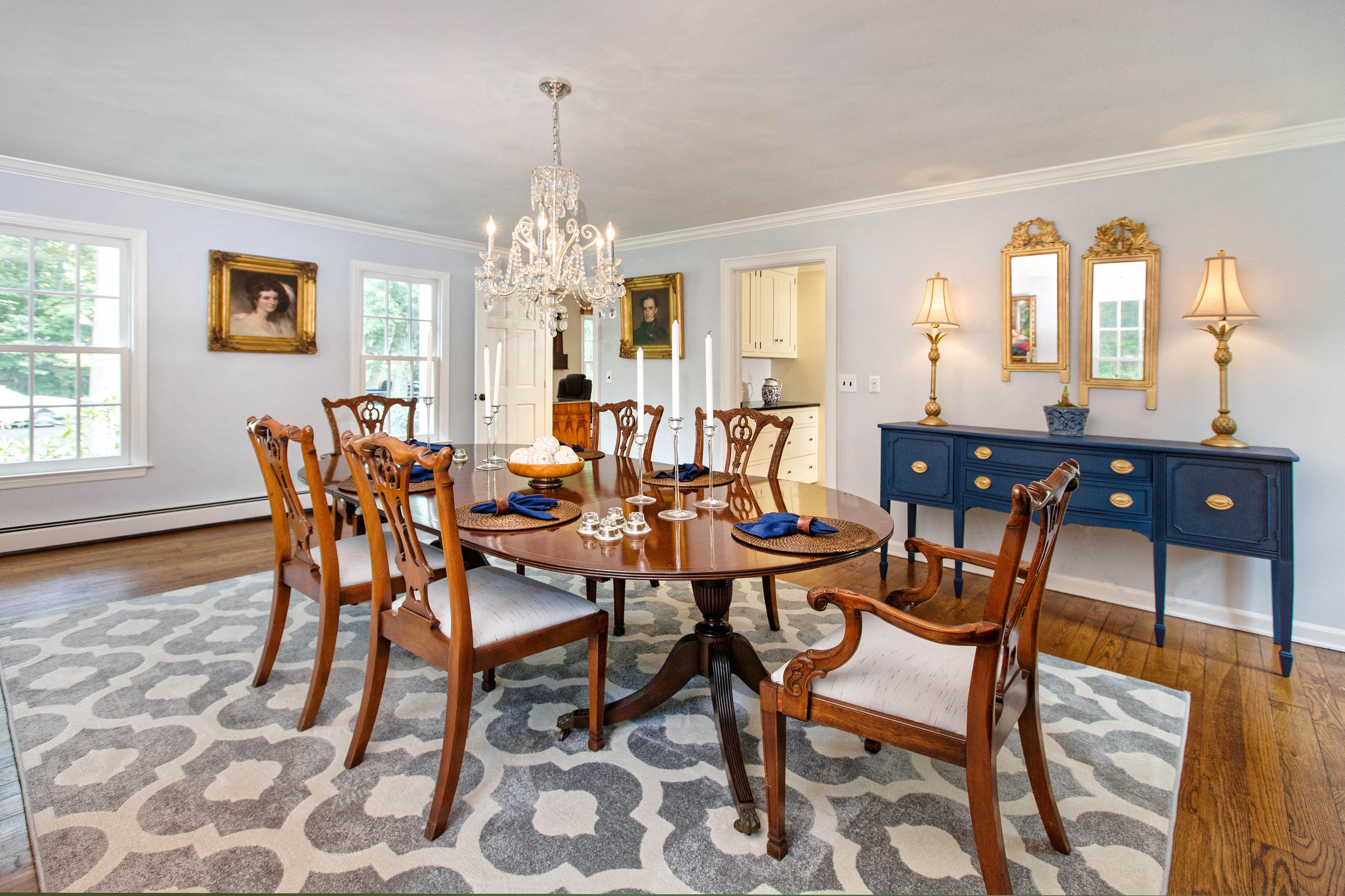 292 Briscoe Road New Canaan, CT 06840 - Photo 21 of 45 a view of a dining room with furniture window and wooden floor