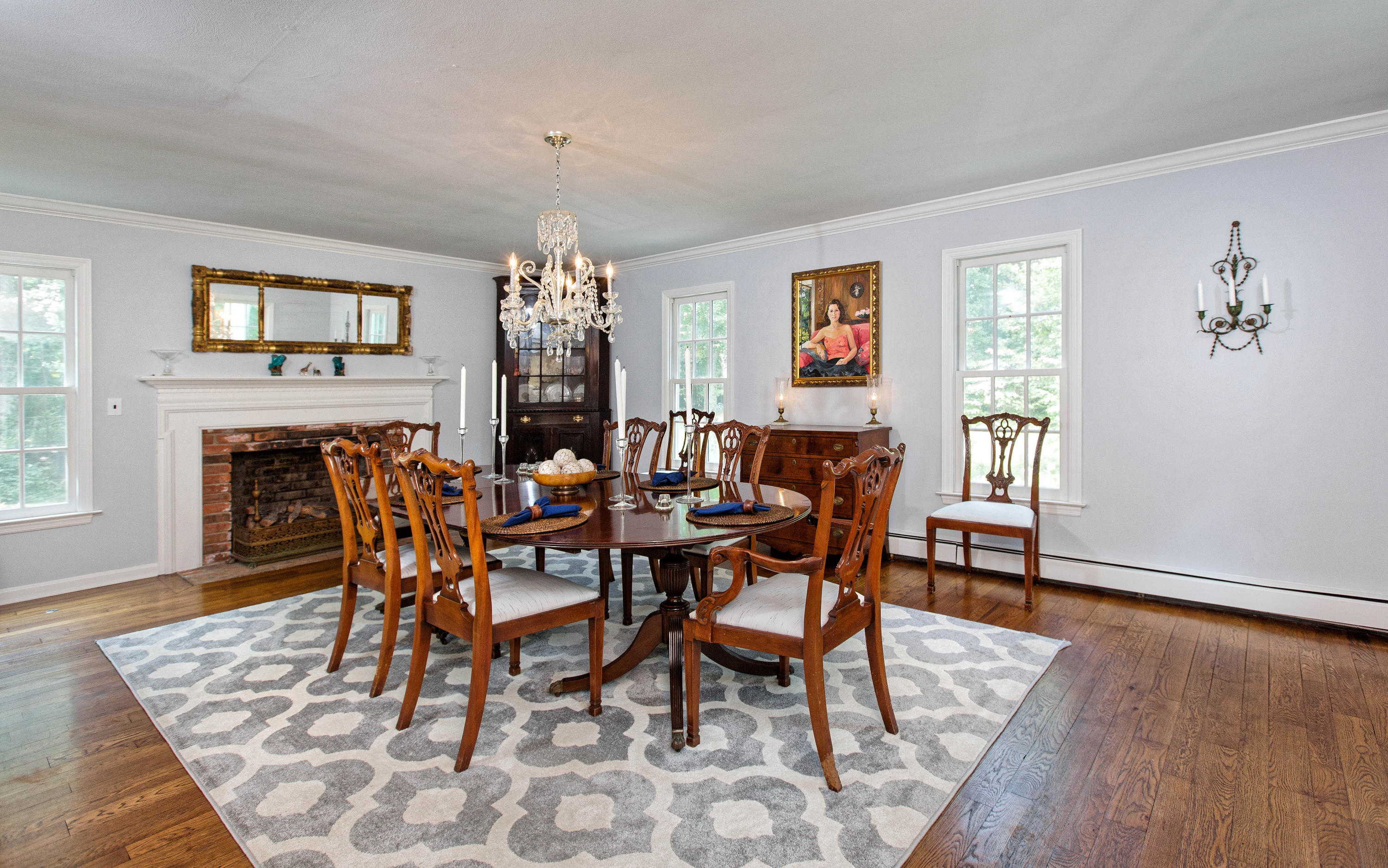 292 Briscoe Road New Canaan, CT 06840 - Photo 22 of 45 a view of a dining room with furniture window and wooden floor