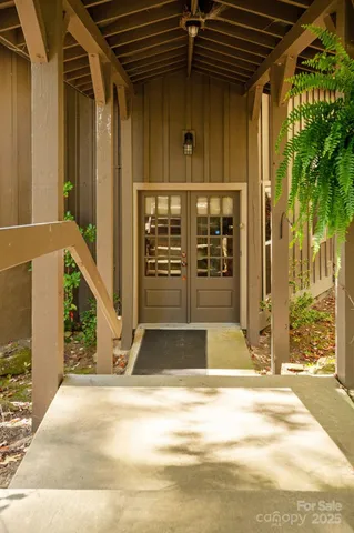 a view of a door of the house