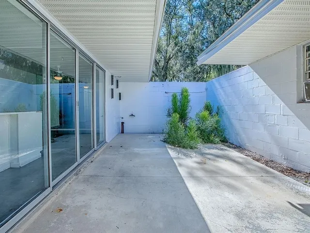 a backyard of a house