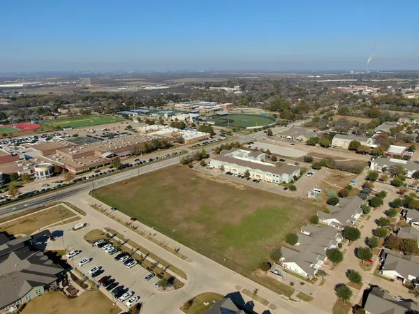 an aerial view of a city