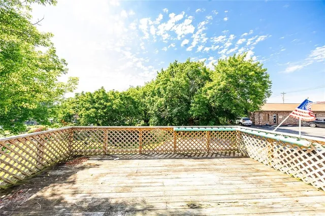 a view of a yard with an trees